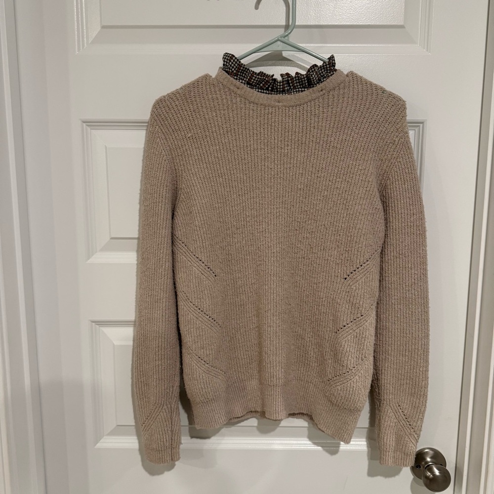 Grace & Mila Ruffle Collar Knit Sweater
